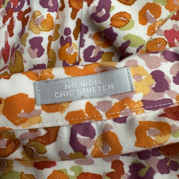 Chicos Womens No Iron Button Up Top Size 3 S XL Colorful Animal Print Cheetah - Picture 4 of 8